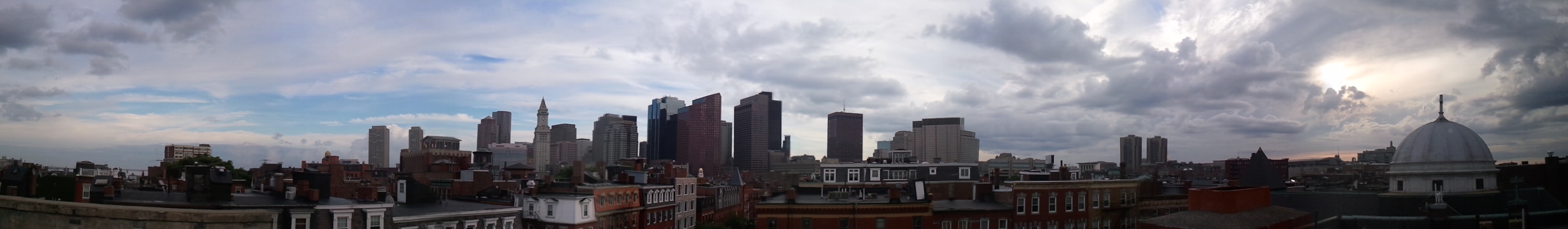 Boston panorama from a North End roof top.