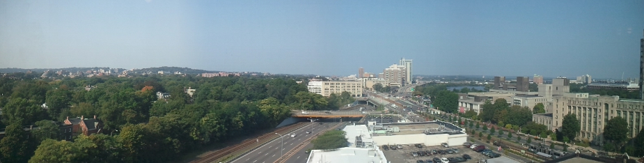 Commonwealth Avenue looking west from BU Photonics Center.